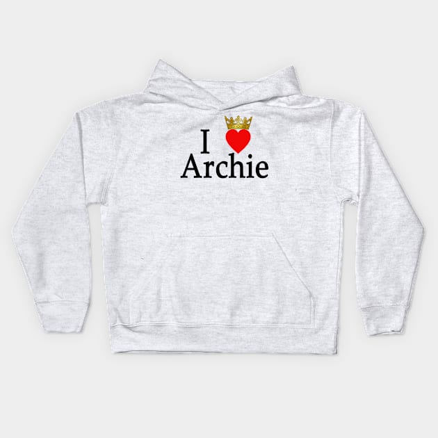 I LOVE ARCHIE Crown and Heart Kids Hoodie by Scarebaby